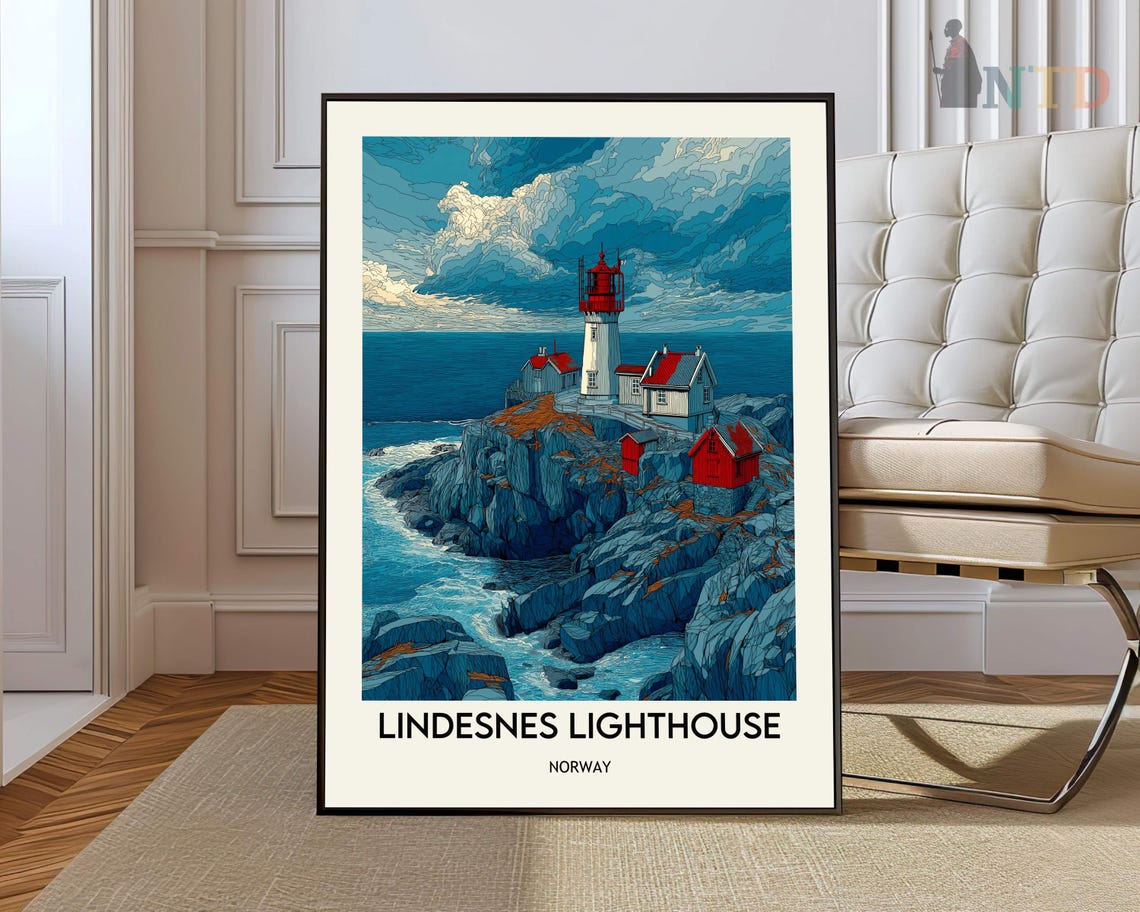 Lindesnes Lighthouse Norway Daylight Rocky Coast Seascape Poster