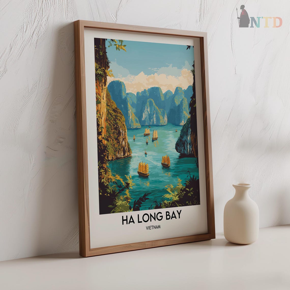 H Long Bay Poster Vietnam Travel Print Vietnamese Decor Asia Travel Poster Asian Wall Art H Long Bay Gift H Long Bay Travel Poster - Image 2