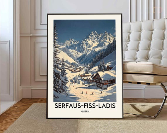 Serfausfissladis Print Wall Art Poster Photo Ski
