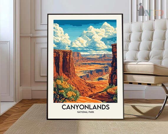 Canyonlands National Park Red Rock Desert Vintage Travel Poster