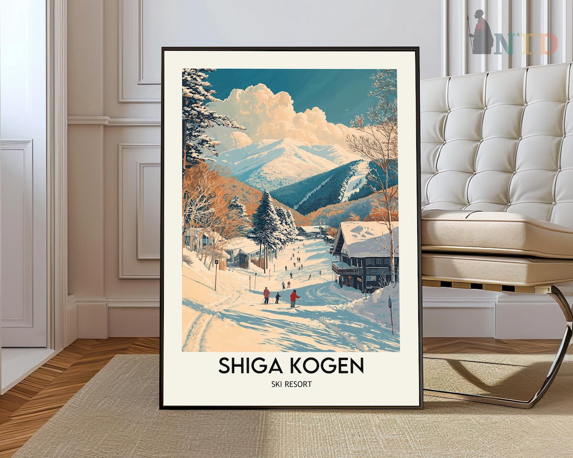Shigakogen Ski Resort Travel Poster, Japan