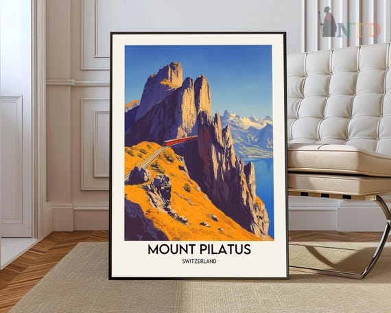 Mount Pilatus Print Wall Art Poster Photo Ski Switzerland