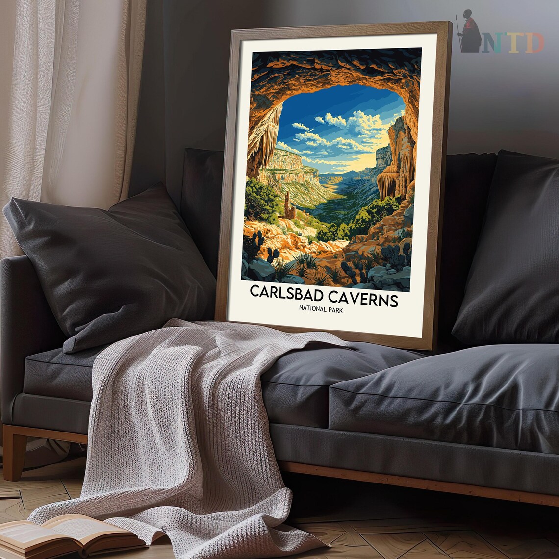 Carlsbad Caverns National Park Natural Cave Entrance Travel Poster - Image 3