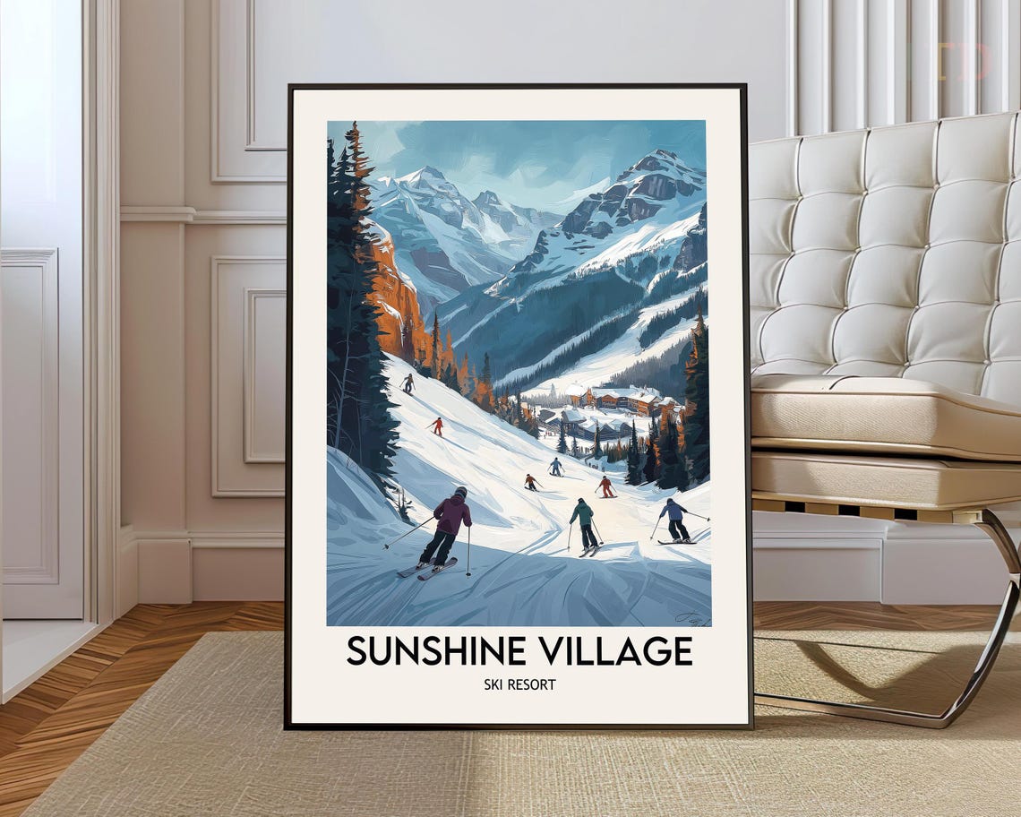 Sunshine Village Ski Resort Banff Powder Slopes Winter Poster