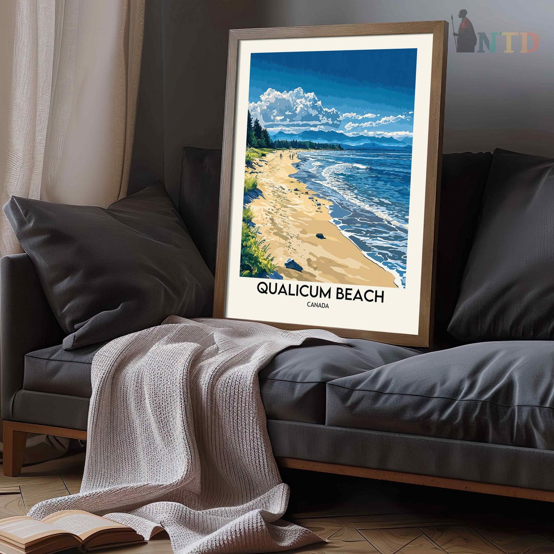 Qualicum Beach Canada Pacific Shoreline Mountain View Poster - Image 3
