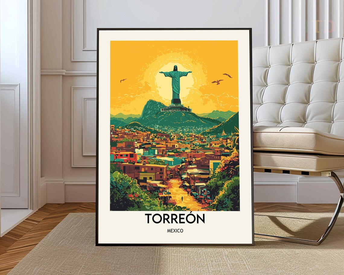 Torreon Travel Poster, City Wall Art Print