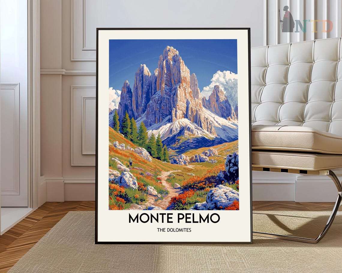 Monte Pelmo The Dolomites Italy Alpine Peaks Hiking Travel Poster