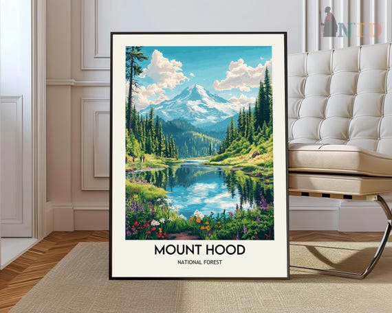 Mount Hood Poster Wall Art Print Photo Oregon Timberline Trail