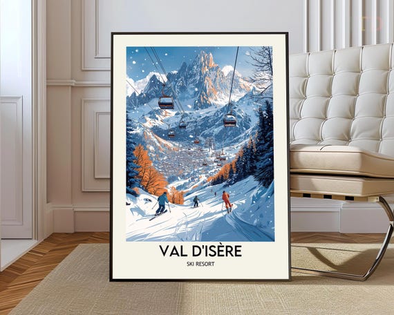 Valdisre Ski Resort Poster Wall Art Print Photo French Alps