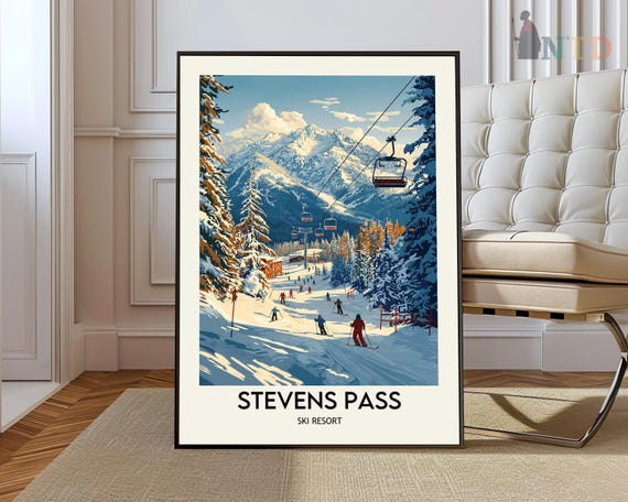 Stevenspass Ski Resort Poster Wall Art Print Photo