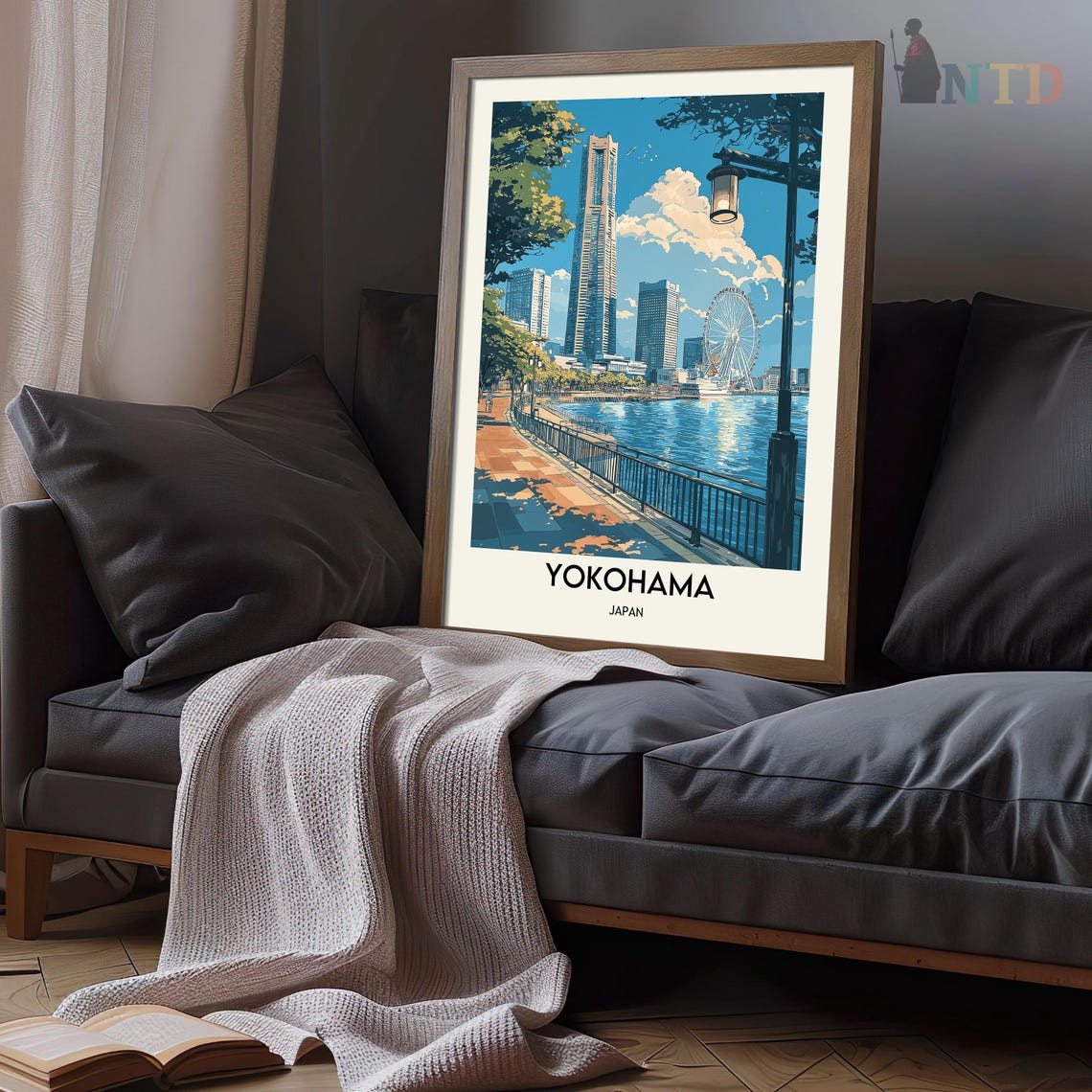Yokohama Print Yokohama Wall Art Yokohama Poster Yokohama Photo Yokohama Poster Print Yokohama Travel Poster Yokohama Japan Poster - Image 3