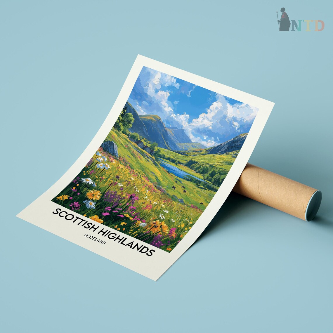Scottish Highlands Travel Poster, United Kingdom - Image 2