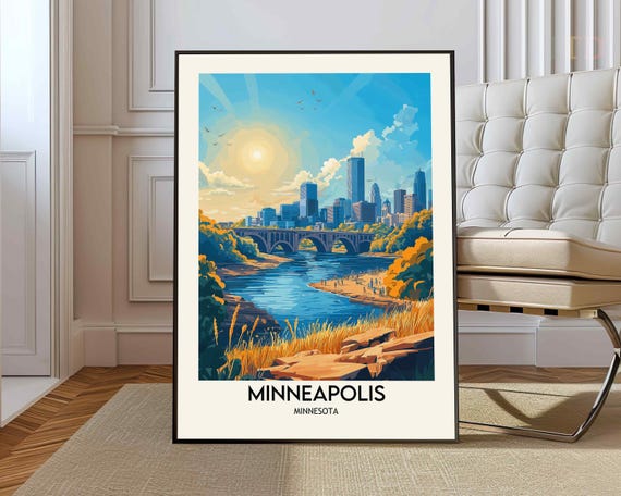 Minneapolis Print Wall Art Dcor Poster Gift Skyline