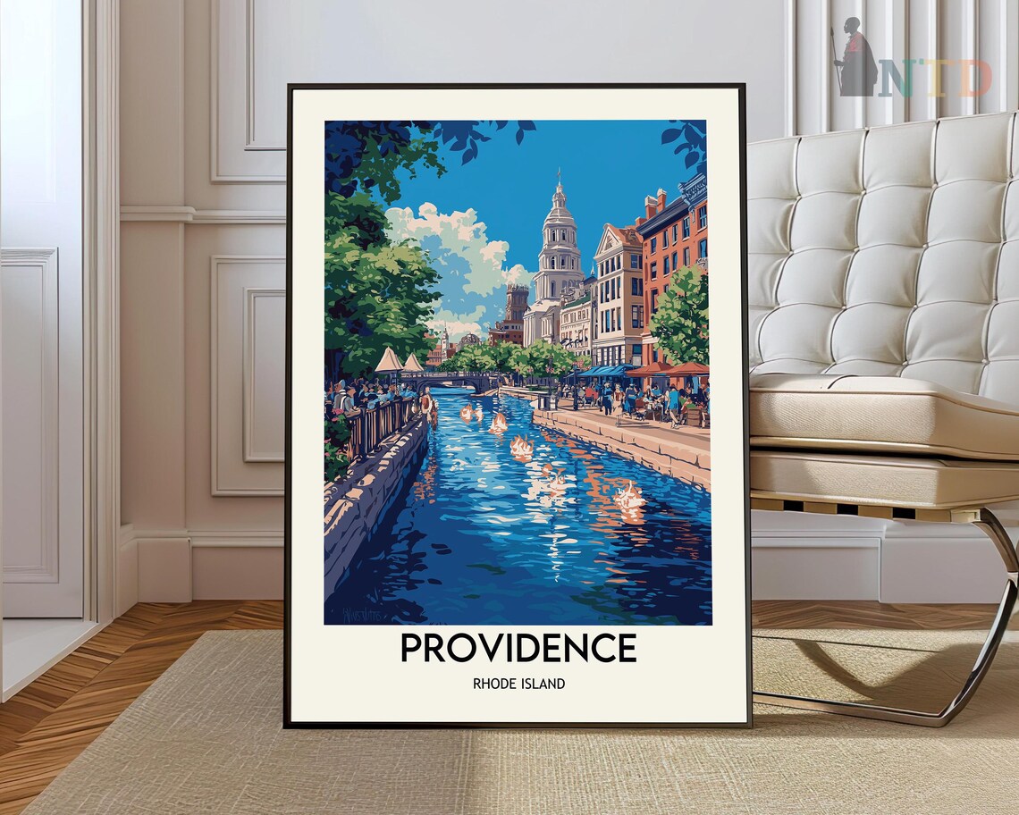 Providence Travel Poster, Rhode Island City View