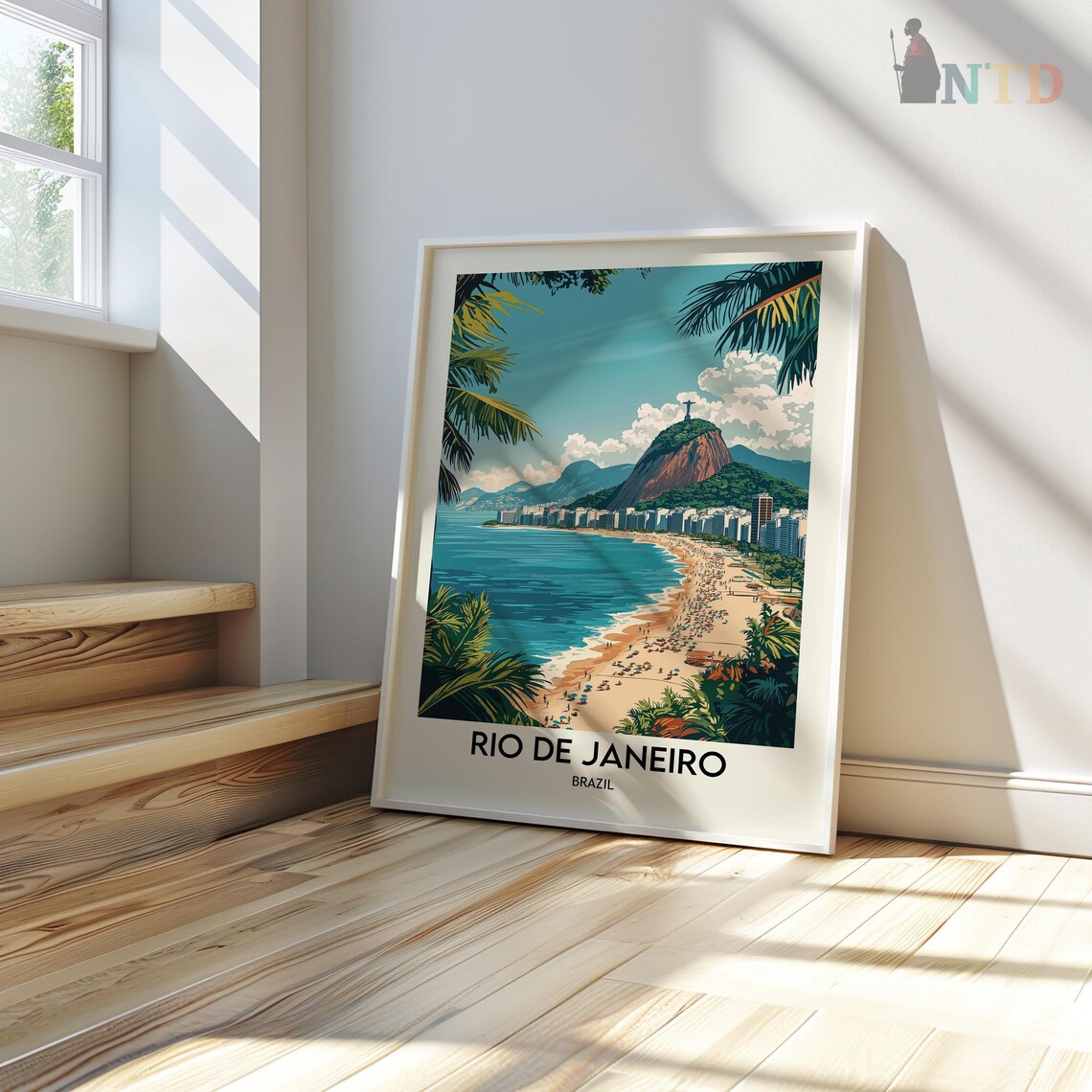 Rio de Janeiro Brazil Christ the Redeemer Copacabana Beach Poster - Image 2