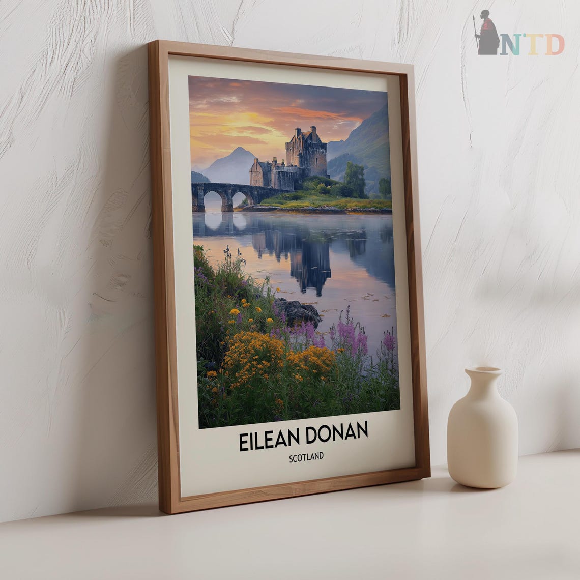 Eilean Donan Castle Art Print Eilean Donan Castle Wall Travel Poster England Wall Decor Eilean Donan Castle Wall Art Hang England Print - Image 2