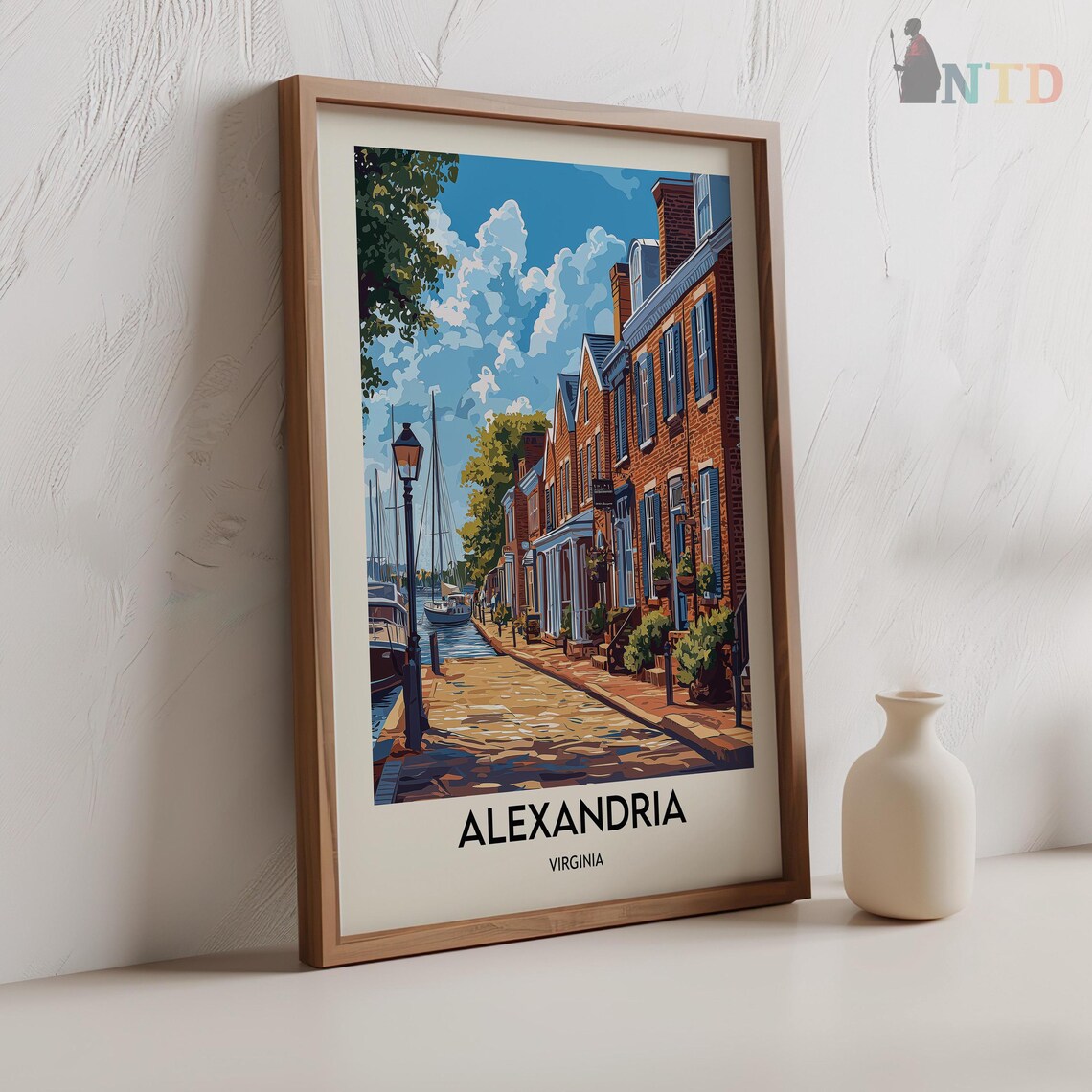 Alexandria Virginia Cobblestone Waterfront Street And Marina Poster - Image 2
