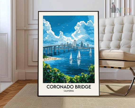 Coronado Bridge Print Coronado Bridge Poster Coronado Bridge Wall Art Coronado Bridge Travel Coronado Bridge Art Print Coronado Bridge