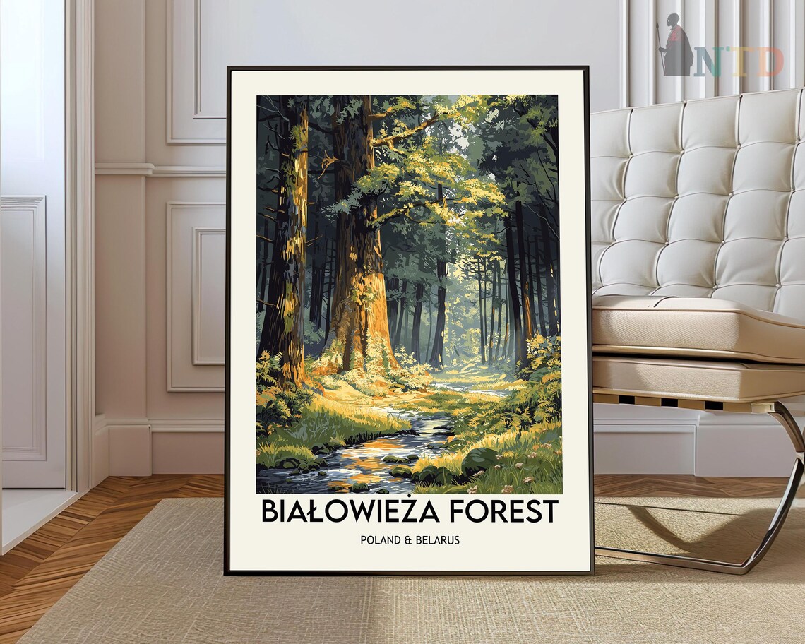 Białowieża Forest Ancient Woodland Poland & Belarus Travel Poster