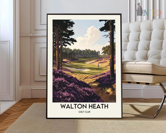 Walton Heath Golf Club Poster Wwalton Wall Art Print Photo Surrey Countryside