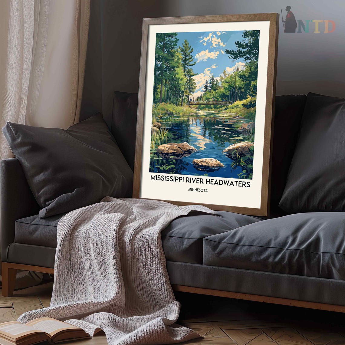 Mississippi River Headwaters Poster Mississippi River Headwaters Print Lake Itasca Poster Mississippi River Art Itasca State Park Art - Image 3