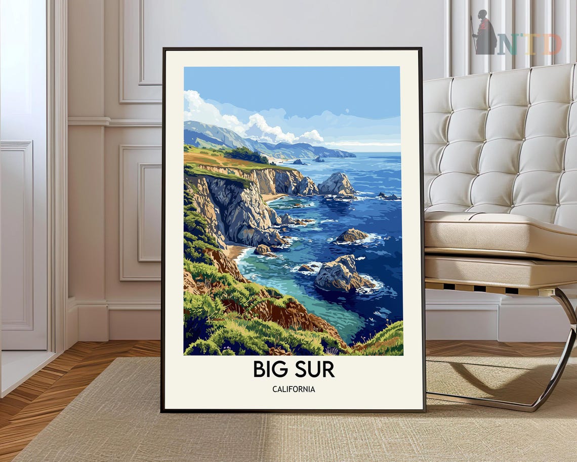 Big Sur California Dramatic Coastal Cliffs Ocean Travel Poster