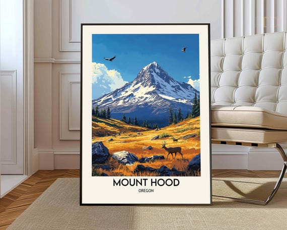 Mount Hood Poster Wall Art Print Photo Oregon Timberline Trail