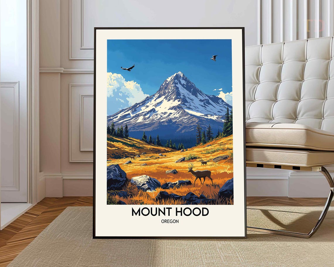 Mount Hood Poster Wall Art Print Photo Oregon Timberline Trail