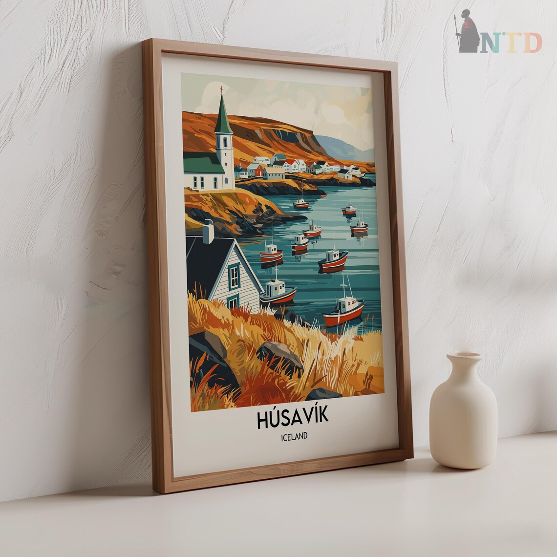 Husavik Iceland Travel Poster, Europe Wall Art - Image 2