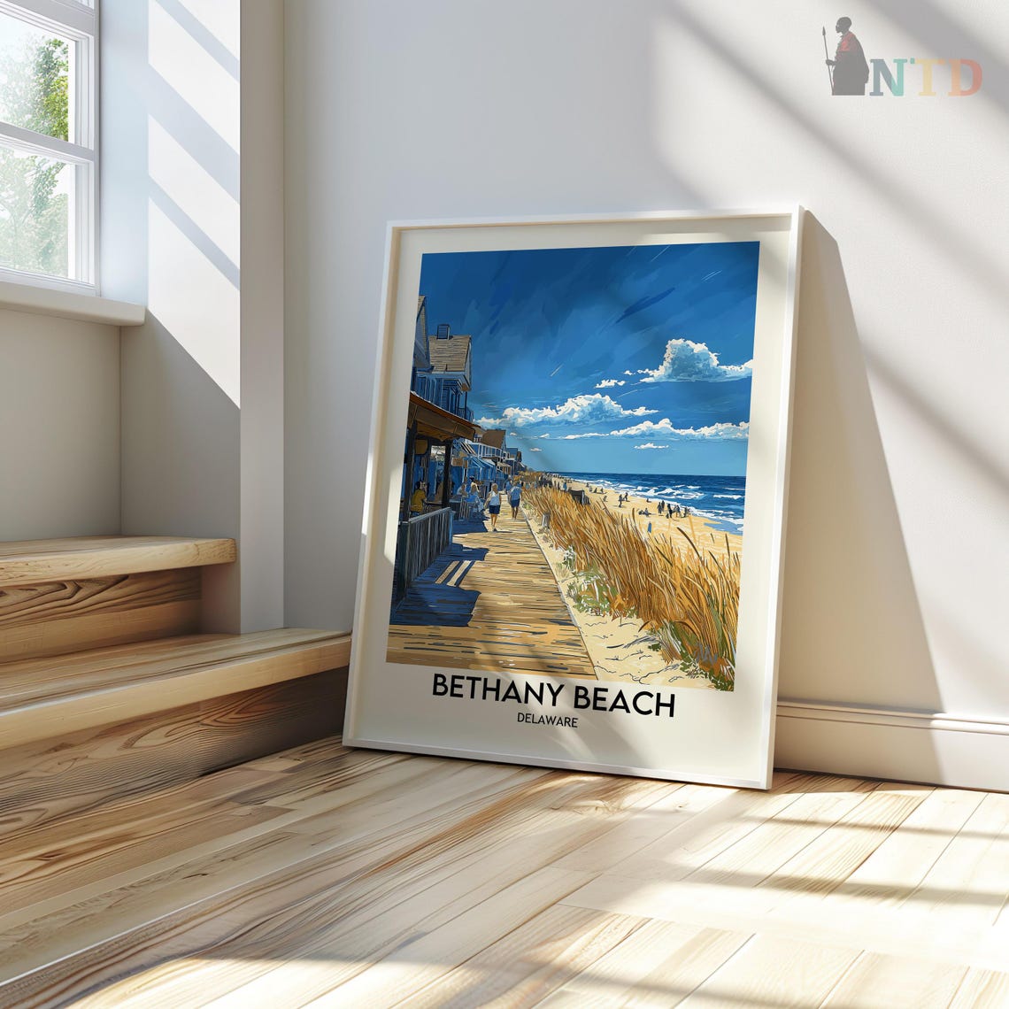 Bethany Beach Delaware Boardwalk Shops Evening Stroll Poster - Image 3