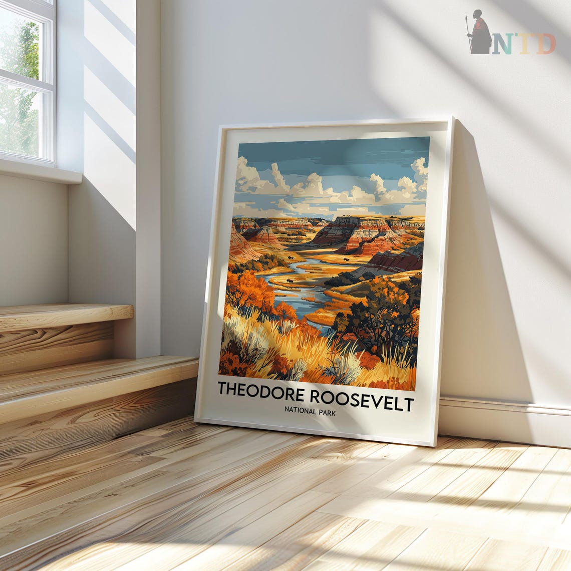 Theodore Roosevelt National Park Badlands River Travel Poster - Image 3