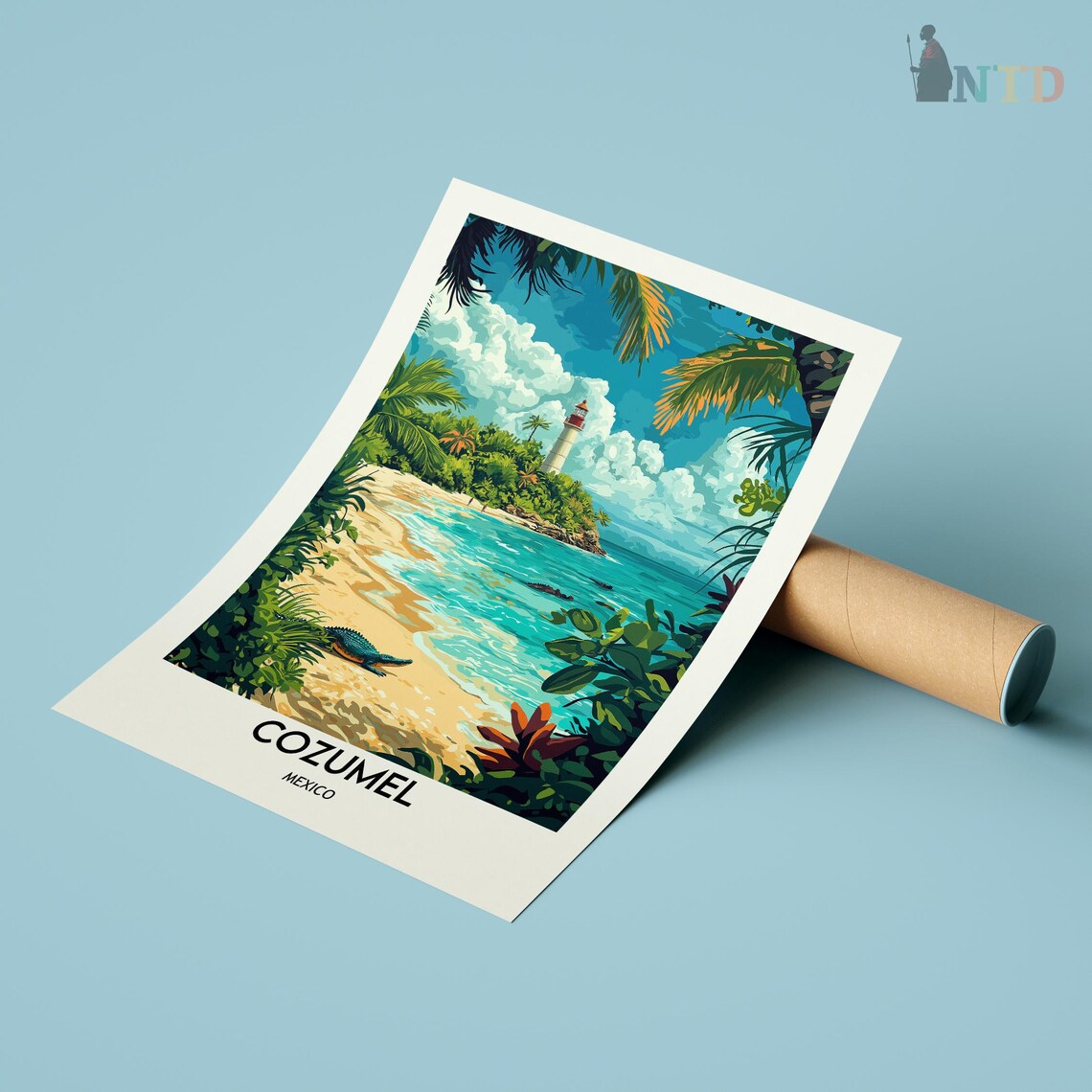 Cozumel Mexico Travel Poster, Island Wall Art Print - Image 3