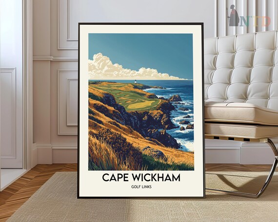 Cape Wickham Golf Links Coastal Cliffs Tasmania Ocean Poster
