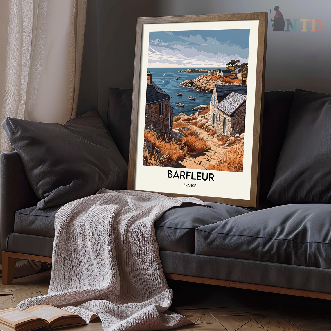 Barfleur Normandy Travel Poster Print, France - Image 3