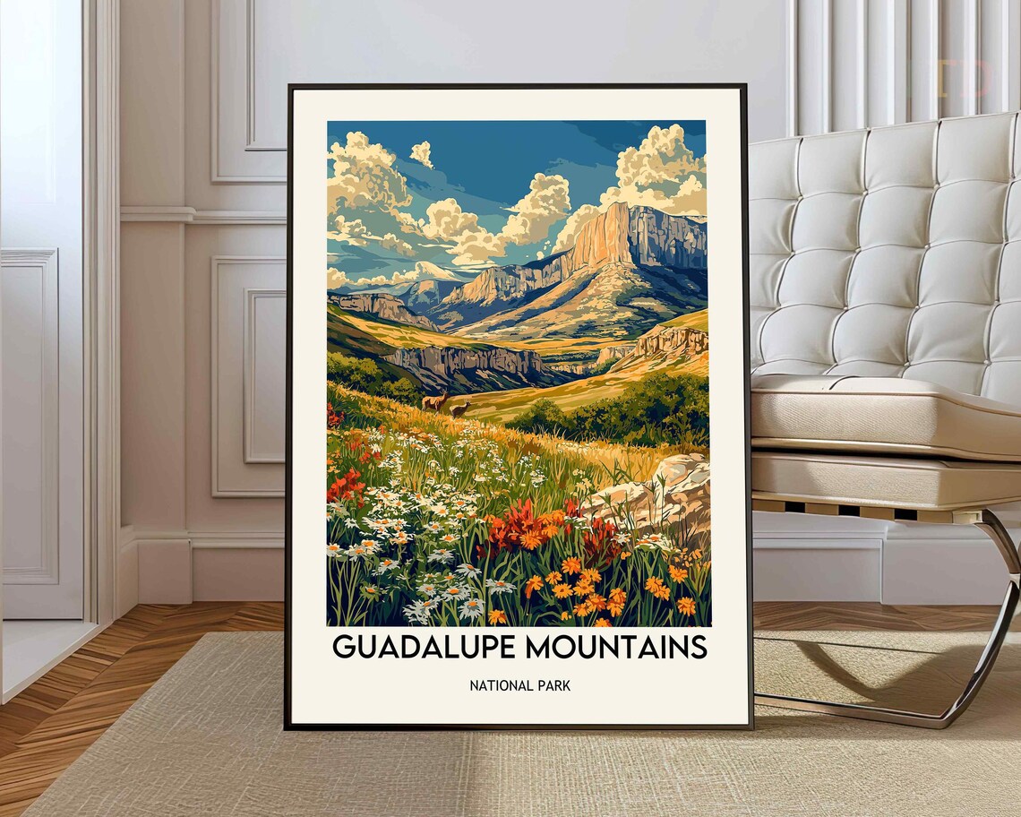Guadalupe Mountains Wildflower Meadow Poster National Park Nature Art