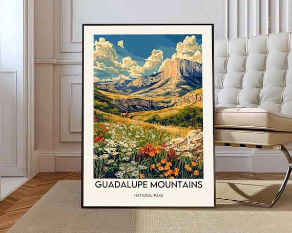 Guadalupe Mountains Wildflower Meadow Poster National Park Nature Art