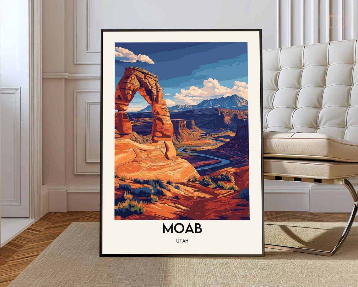 Moab Travel Poster, Utah Landscape Art Print