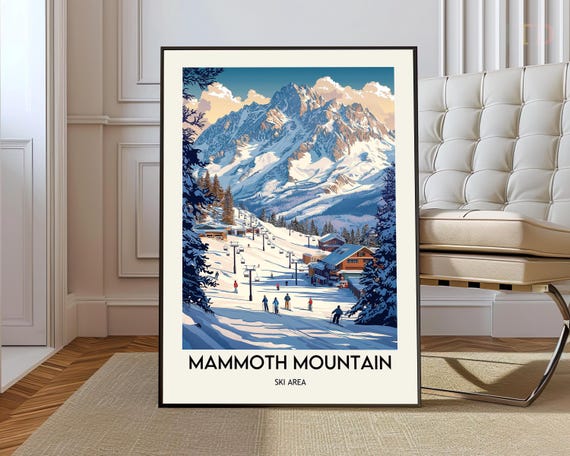 Mammoth Mountain Ski Area Poster Wall Art Print Photo