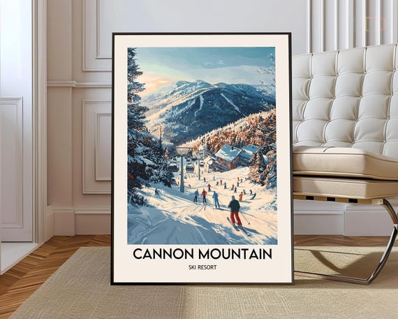 Cannon Mountain Ski Resort Poster Wall Art Print Franconia Notch State