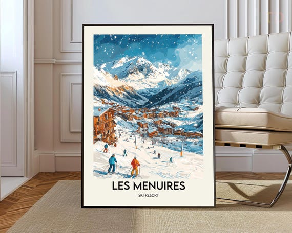 Les Menuires Ski Resort Poster Wall Art Print France