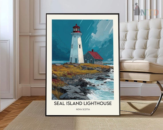 Seal Island Lighthouse Poster Wall Art Print Photo Nova Scotia Canada