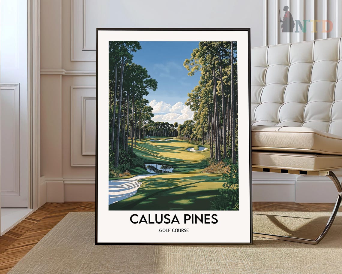 Calusa Pines Golf Course Pine Lined Fairway Sunshine Travel Poster