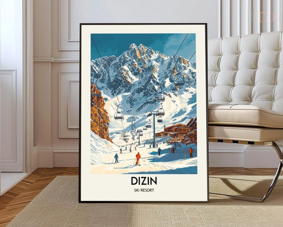 Dizin Ski Resort Poster Wall Art Print Photo