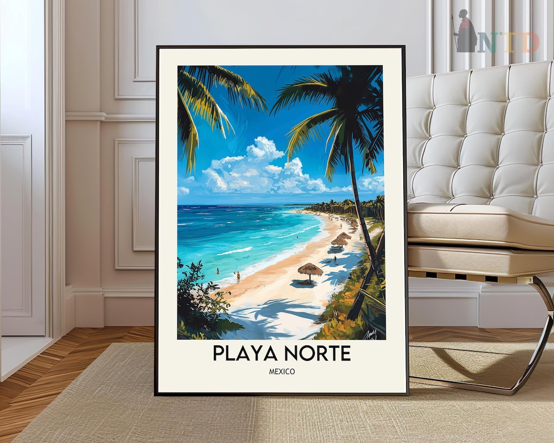 Playa Norte Poster Wall Art Print Photo Travel Cancun