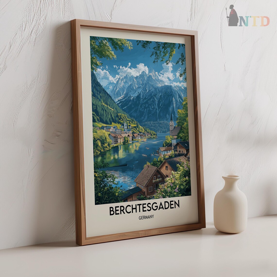 Berchtesgaden Germany Alpine Lake Village Mountains Travel Poster - Image 2