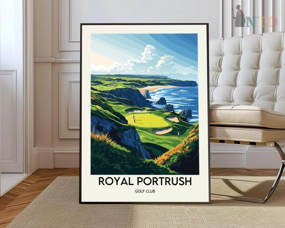 Royal Portrush Golf Club Poster Wall Art Print Northern Ireland