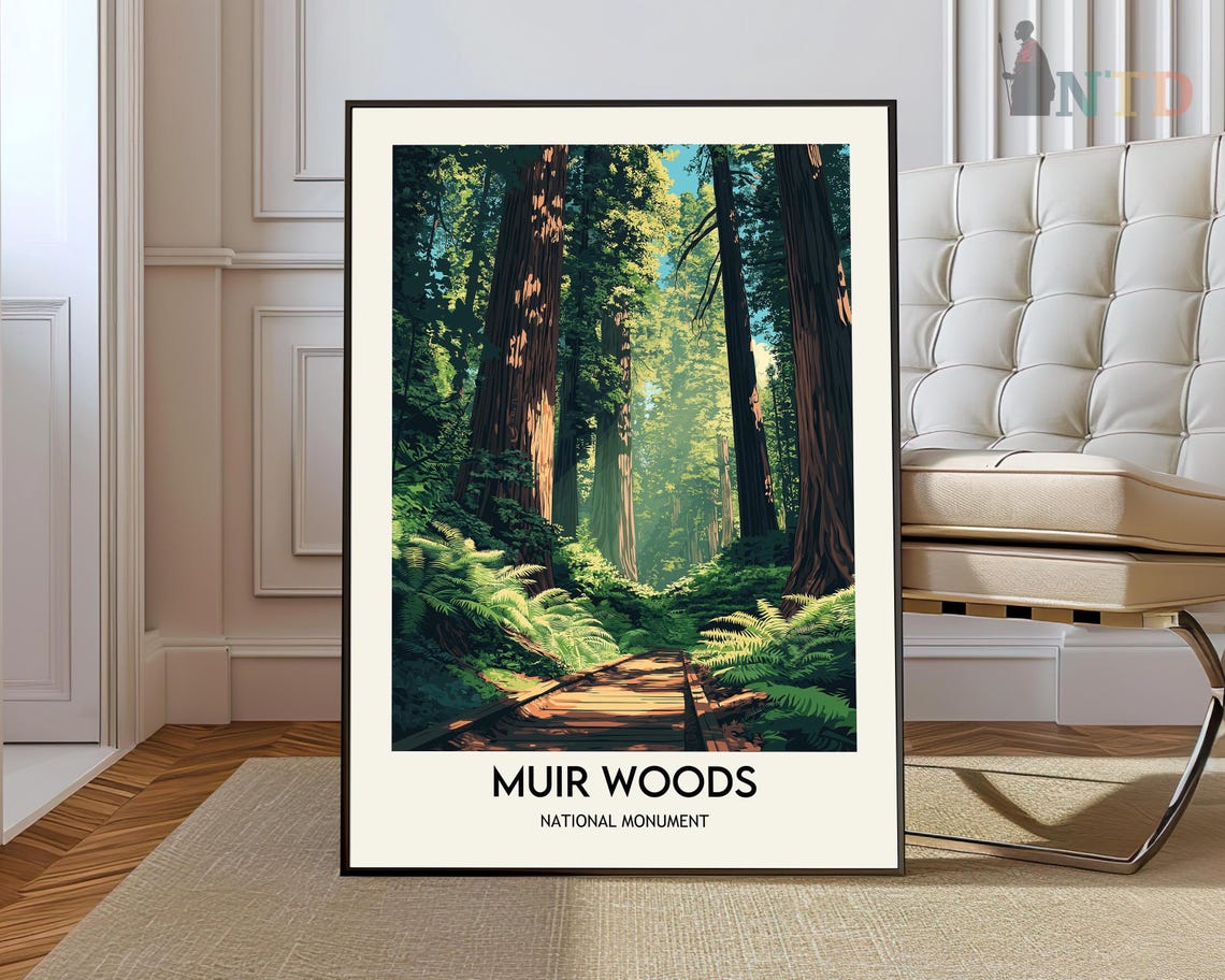 Muir Woods National Monument Redwood Forest Trail Scenic Poster