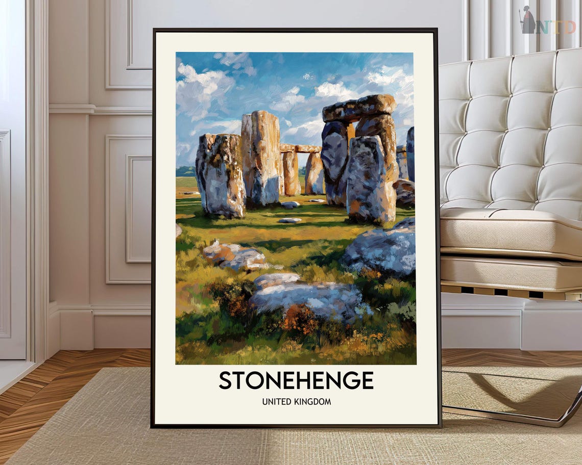 Stonehenge United Kingdom Ancient Standing Stones Travel Poster