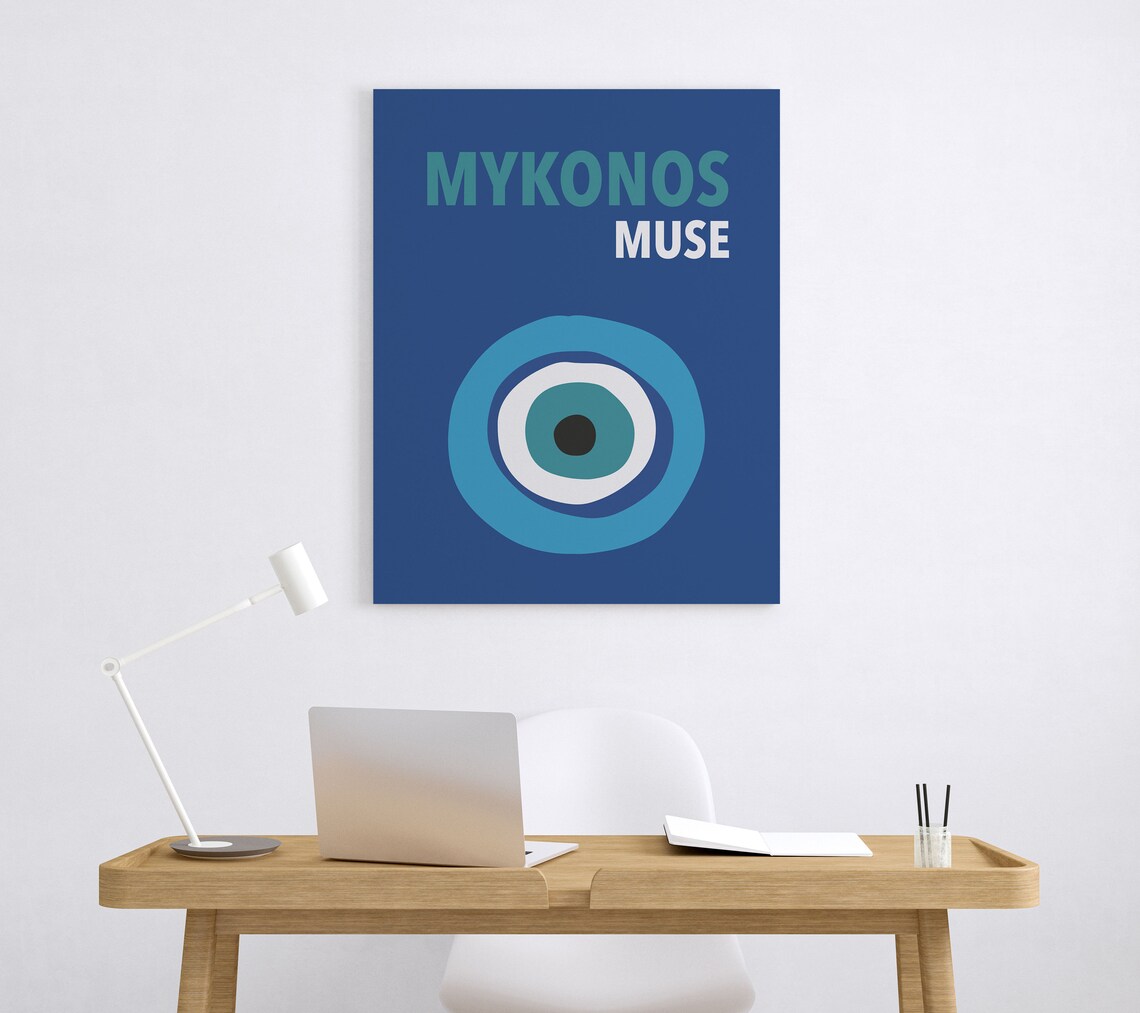 Mykonos Muse Travel Poster, Greece Beach Decor - Image 5