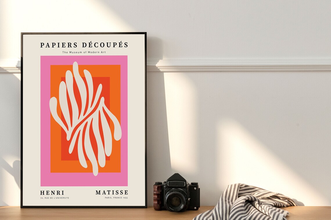 Matisse Cutouts Beige Poster, 60s Retro Decor - Image 3